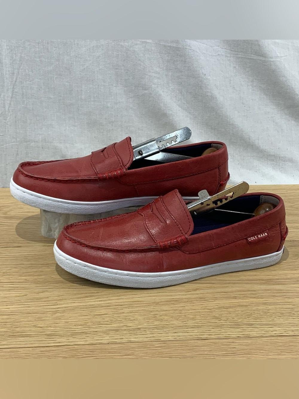 Cole Haan Men’s Pinch Weekender Red Leather Penny Loafers Shoes Size 7 M
